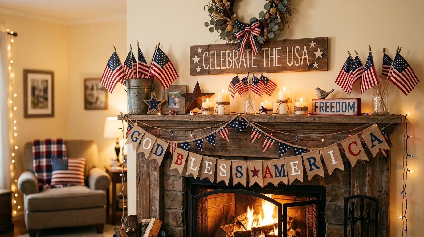 Use simple centerpieces with summer flowers for 12 Creative 4th of July Decor Ideas to Show Your Spirit