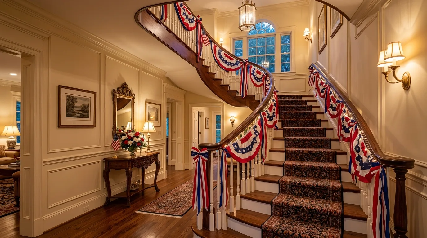 Bring in natural baskets and wood for 12 Creative 4th of July Decor Ideas to Show Your Spirit