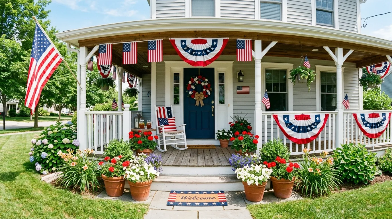 13 Festive 4th of July Front Porch Decor Ideas in Red White and Blue