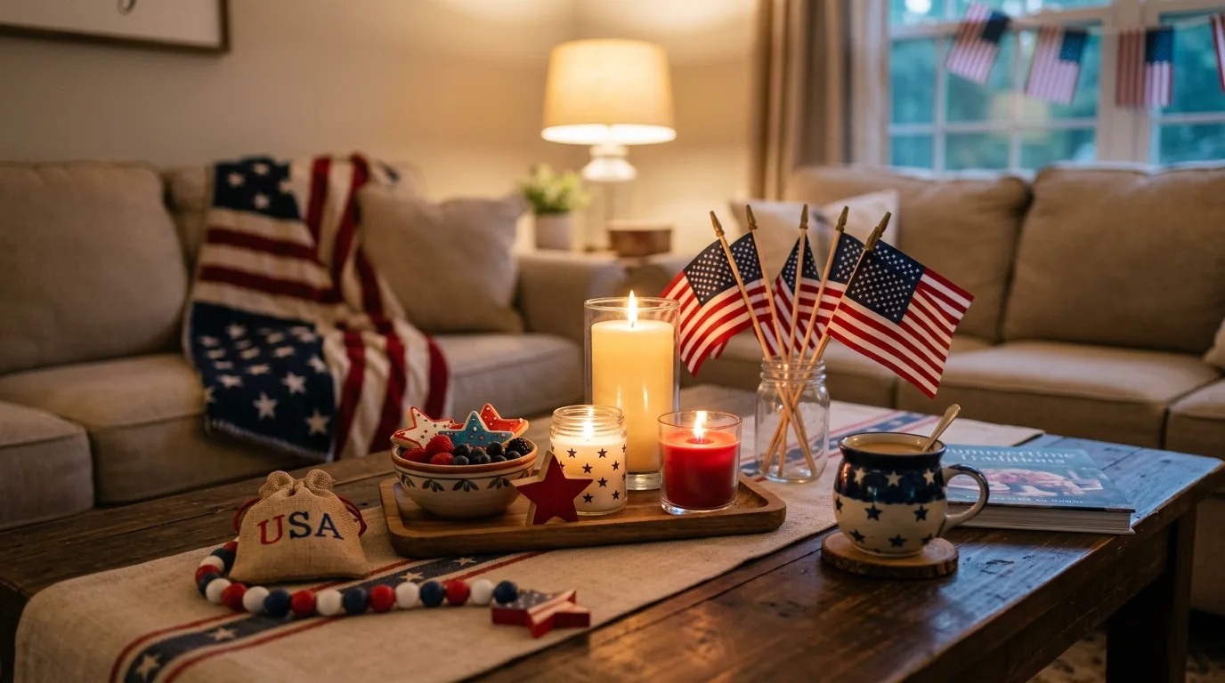 Use simple flag-inspired centerpieces for 10 Dazzling 4th of July Outdoor Decor Ideas for Your Backyard BBQ