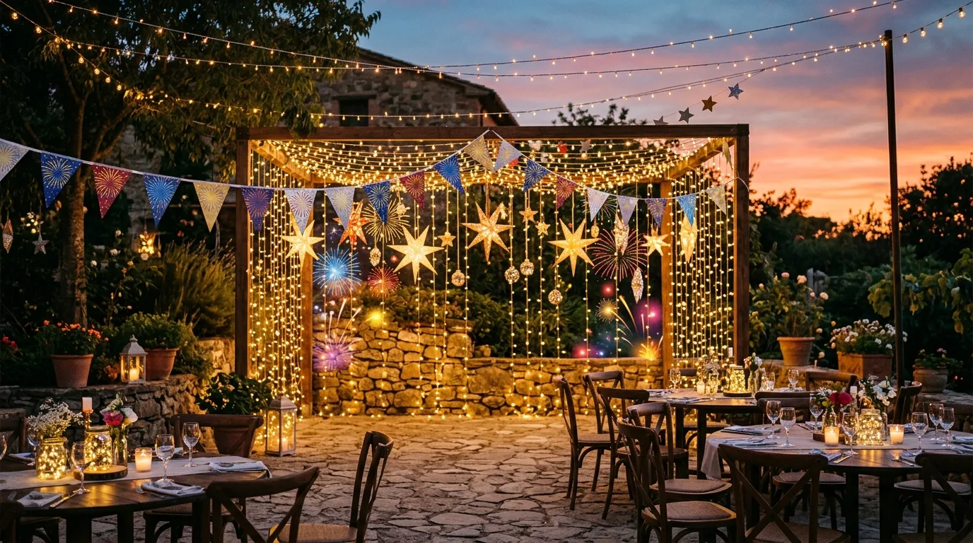 Decorate the buffet lightly for 11 Patriotic 4th of July Party Ideas for a Star-Spangled Bash