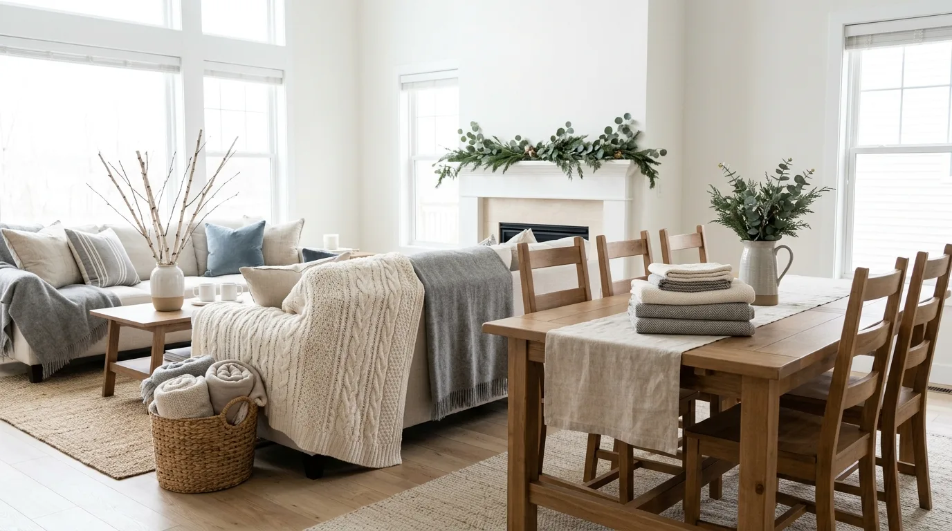 Change out linens and textiles for 10 Fresh After Christmas Home Reset Ideas for the New Year