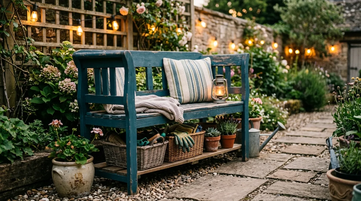 Repaint or reuse small furniture pieces for 11 Apartment Balcony Ideas for Renters on a Budget