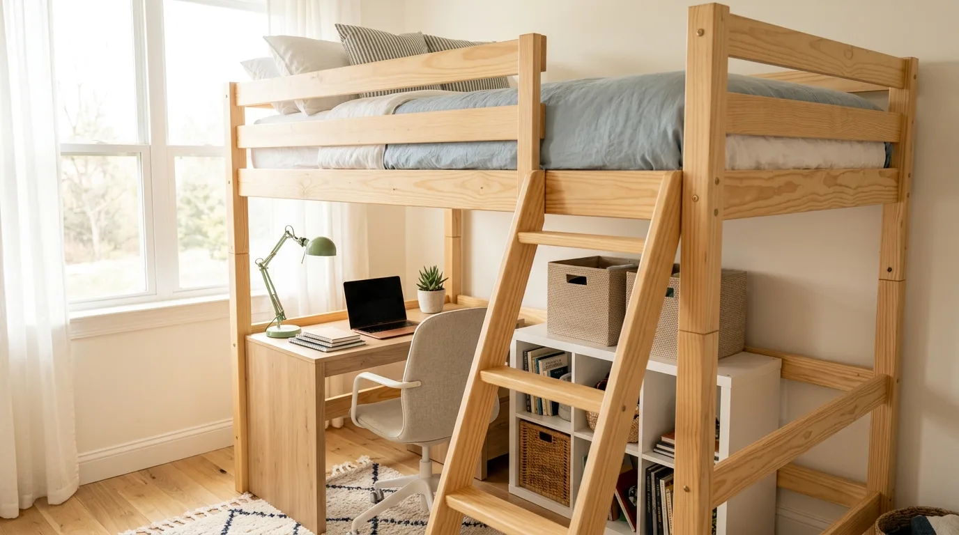 Consider a lofted bed for 10 Space-Saving Ways to Arrange a Bed in a Small Bedroom