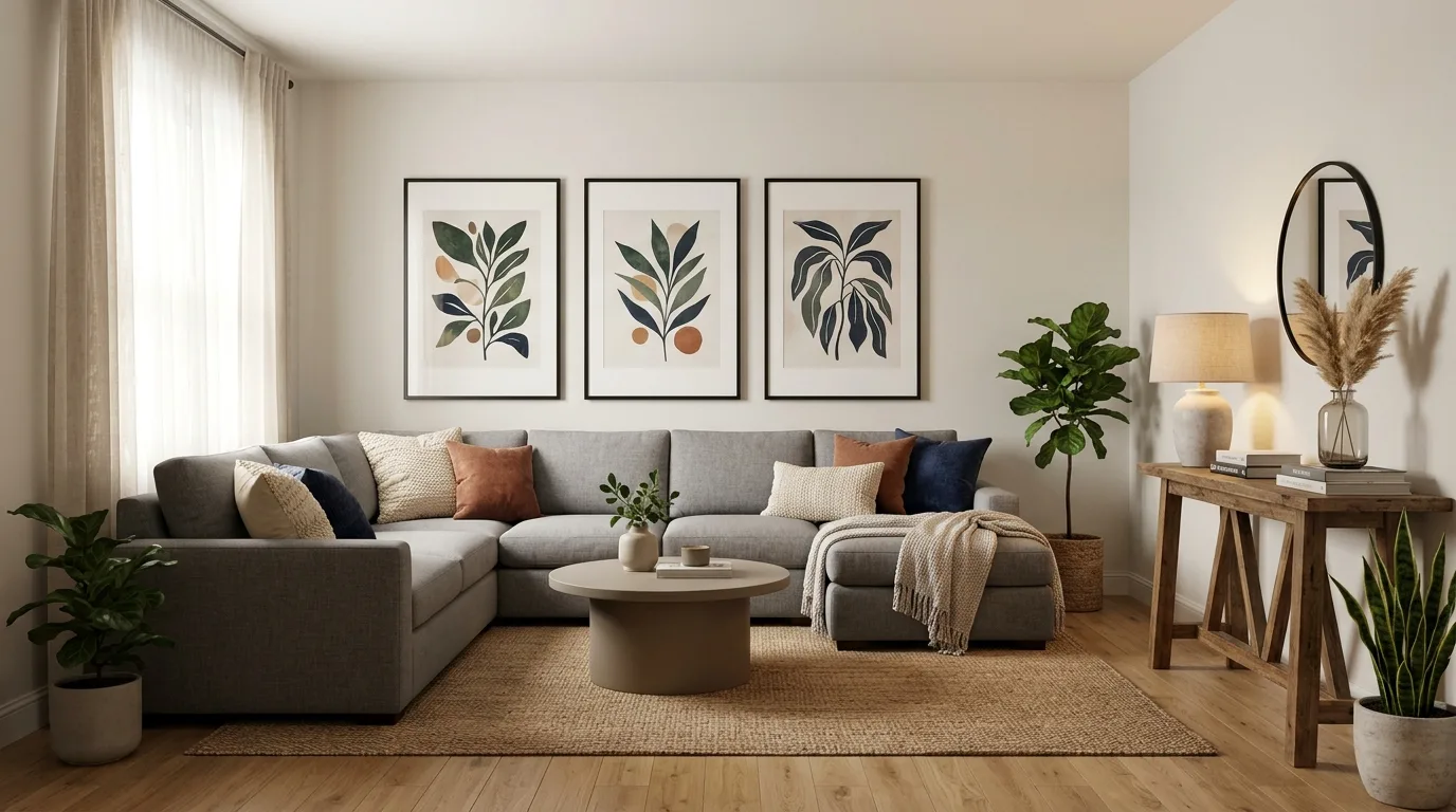 Use a console to define space for 12 Clever Ways to Arrange Furniture in an Awkward Living Room