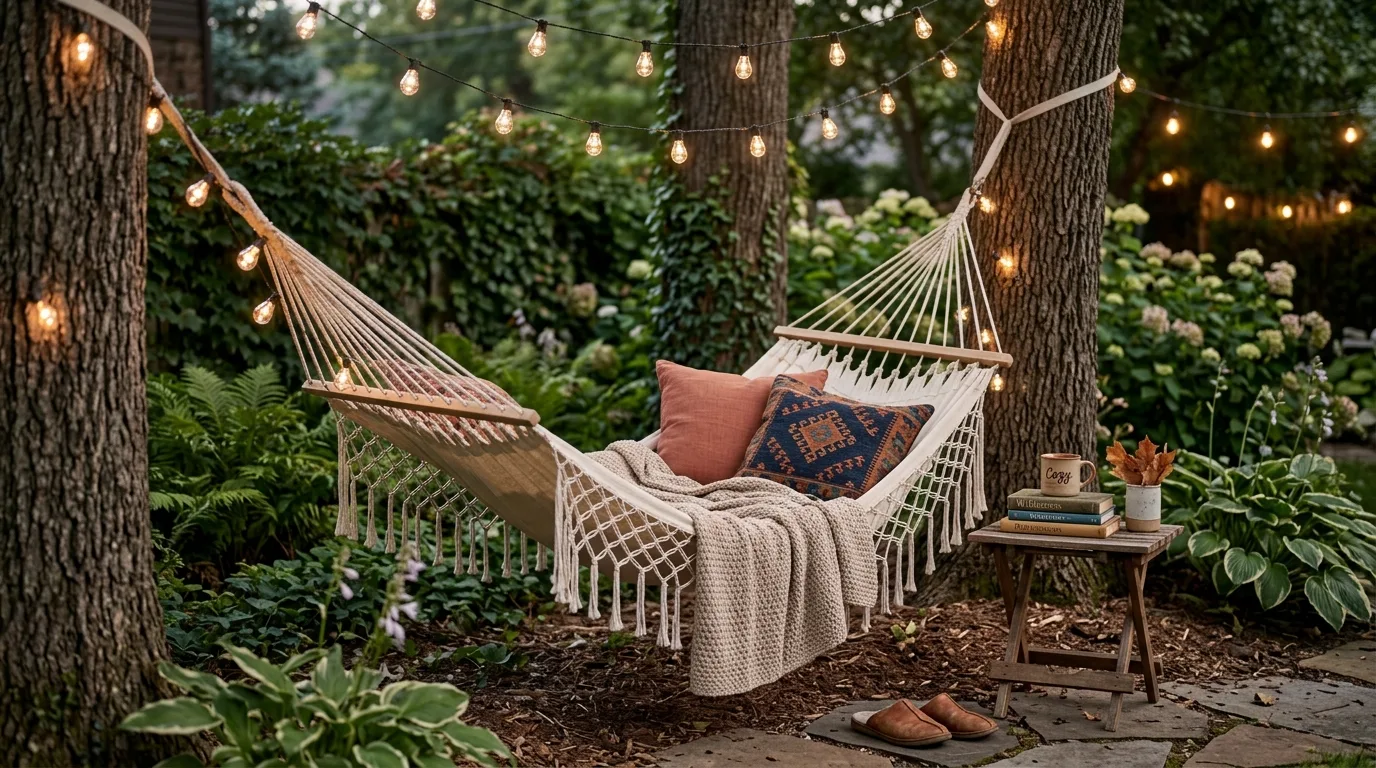 Carve out one small relaxation nook for 12 Stunning Backyard Landscape Design Ideas to Transform Your Yard