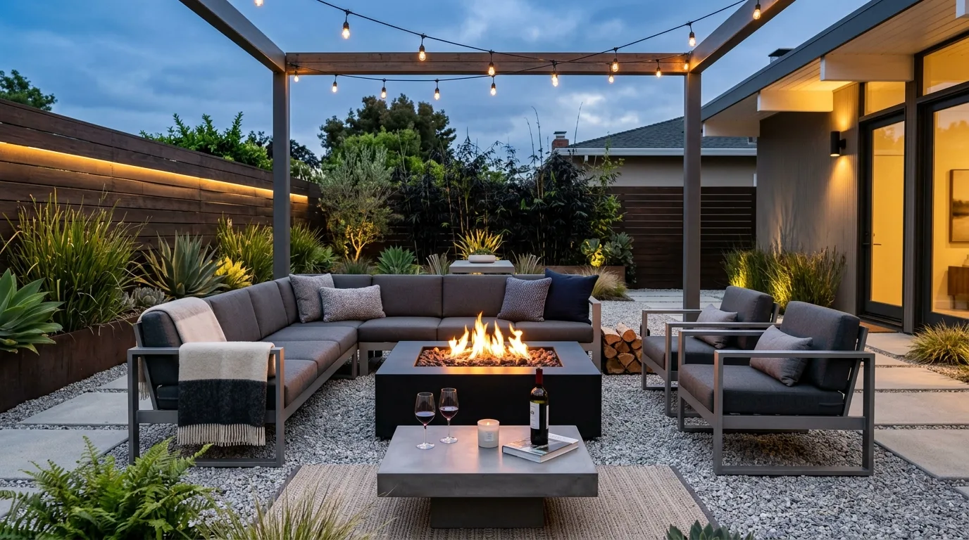 Design a modern lounge if you prefer cleaner lines for 12 Stunning Backyard Landscape Design Ideas to Transform Your Yard