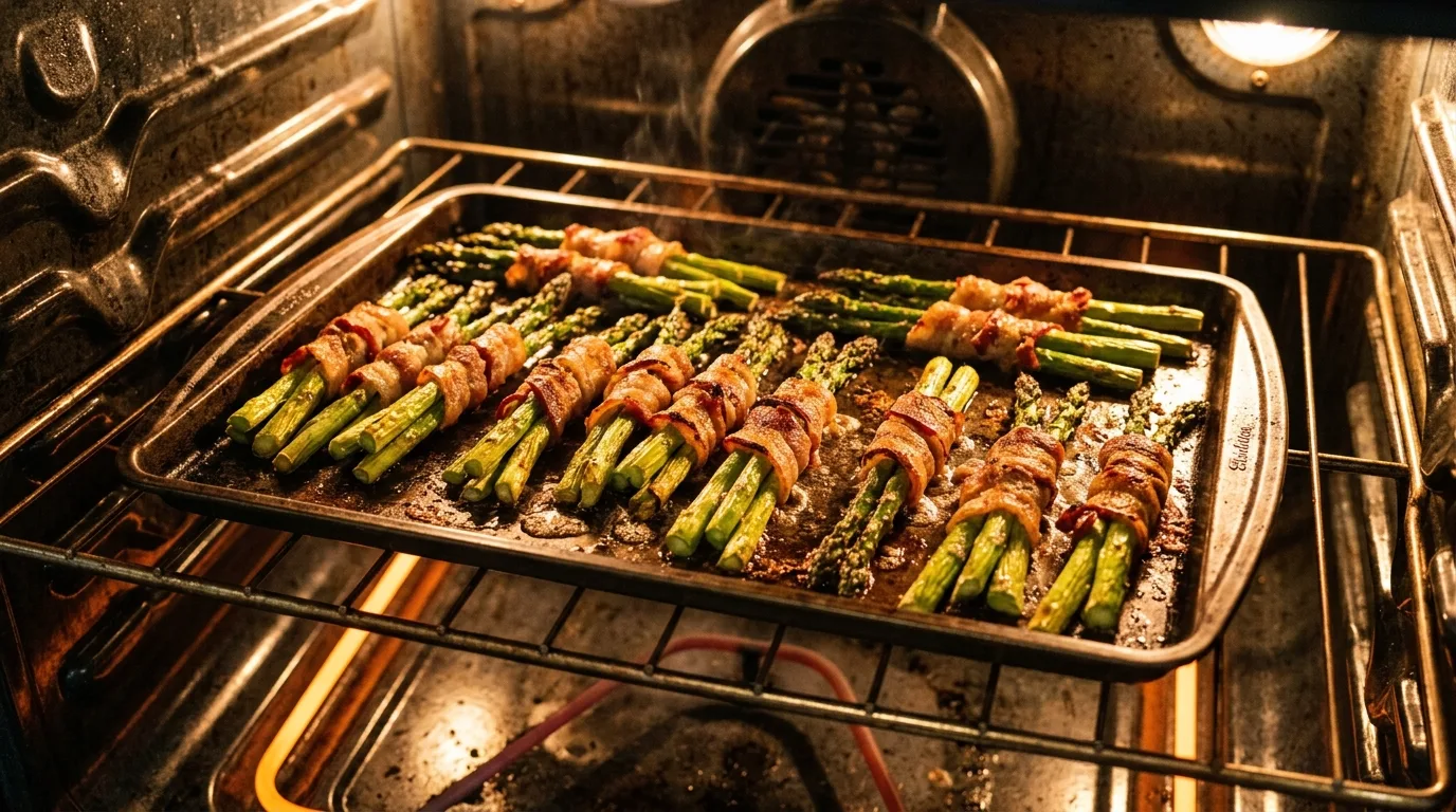 Serve it hot from the oven for 12 Simple Baked Bacon Asparagus for a Delicious Side Dish