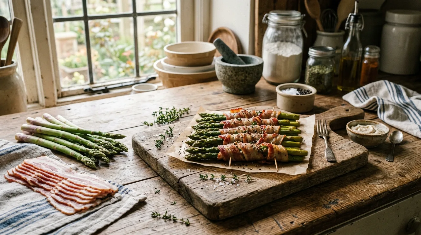 Wrap or scatter bacon strategically for 12 Simple Baked Bacon Asparagus for a Delicious Side Dish
