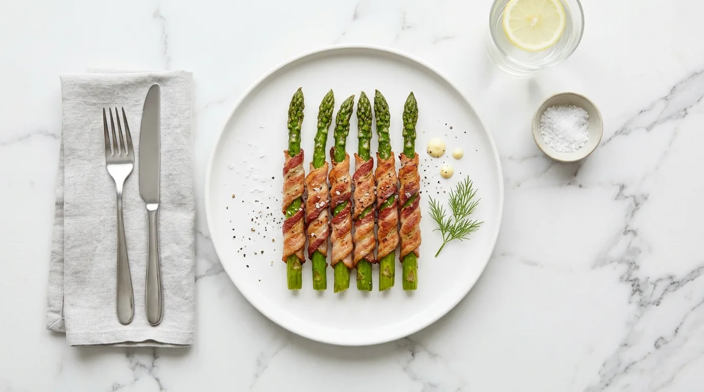 Season lightly with salt and pepper for 12 Simple Baked Bacon Asparagus for a Delicious Side Dish