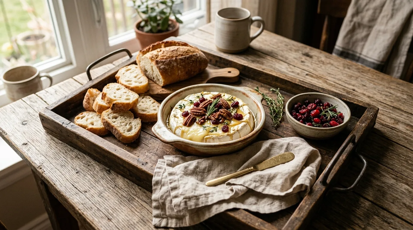 Serve with crackers and bread for 11 Easy Baked Cranberry Brie for a Festive Holiday Appetizer