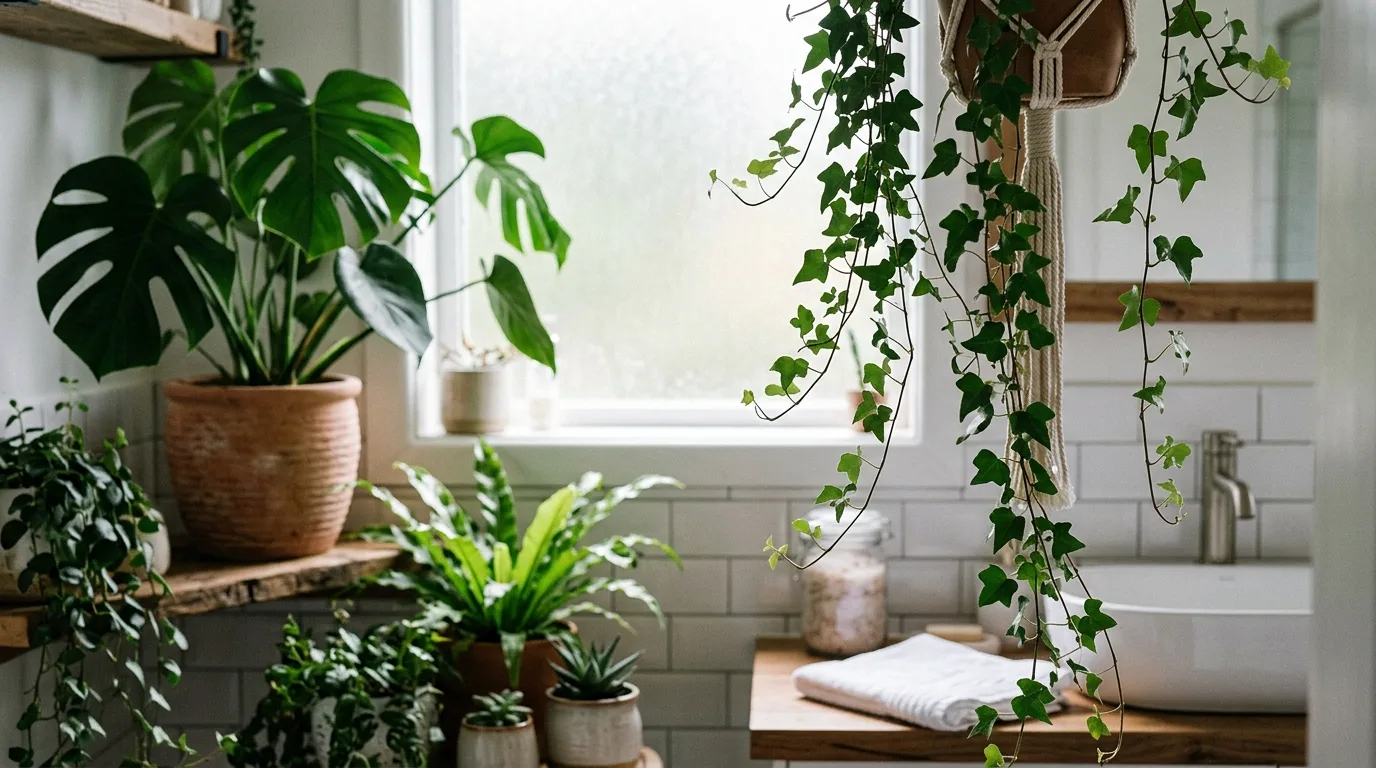 Use greenery generously for 12 Inspiring Bathroom Decor Ideas for a Spa-Like Feel