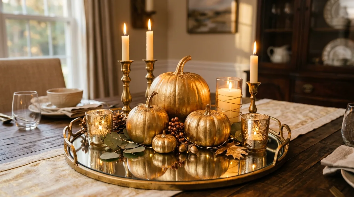 Balance rustic and elegant details for 13 Beautiful Fall Centerpieces for a Stunning Thanksgiving Table