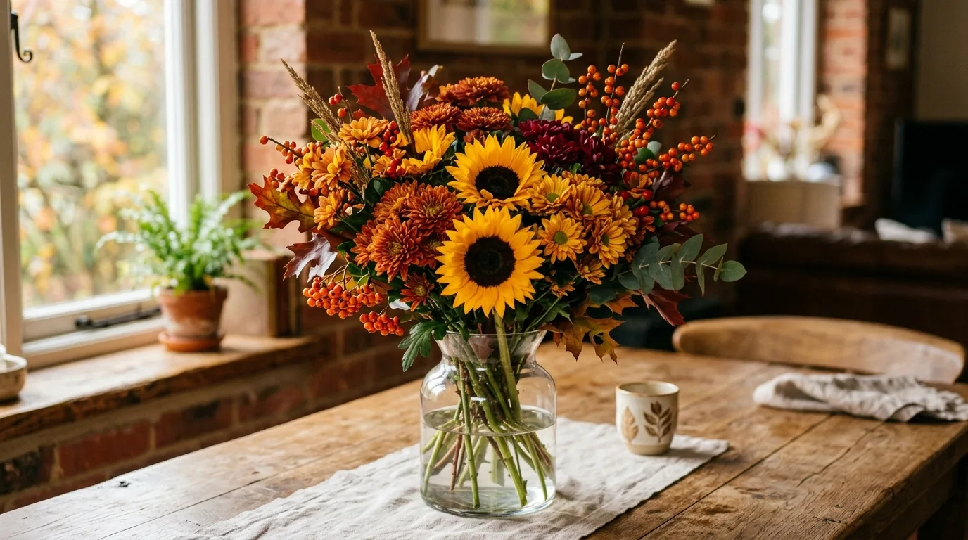 Use candles to add glow for 13 Beautiful Fall Centerpieces for a Stunning Thanksgiving Table