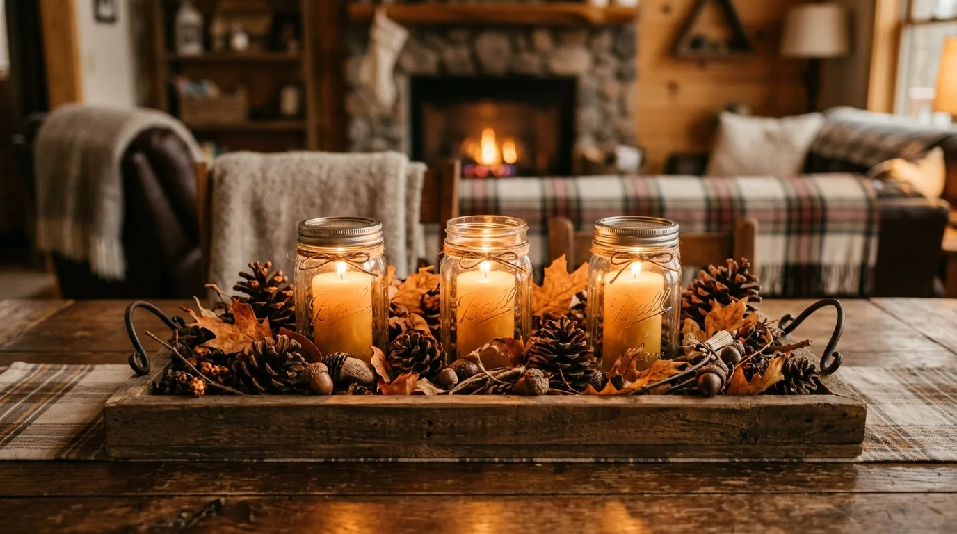 Bring in texture with pinecones and acorns for 13 Beautiful Fall Centerpieces for a Stunning Thanksgiving Table