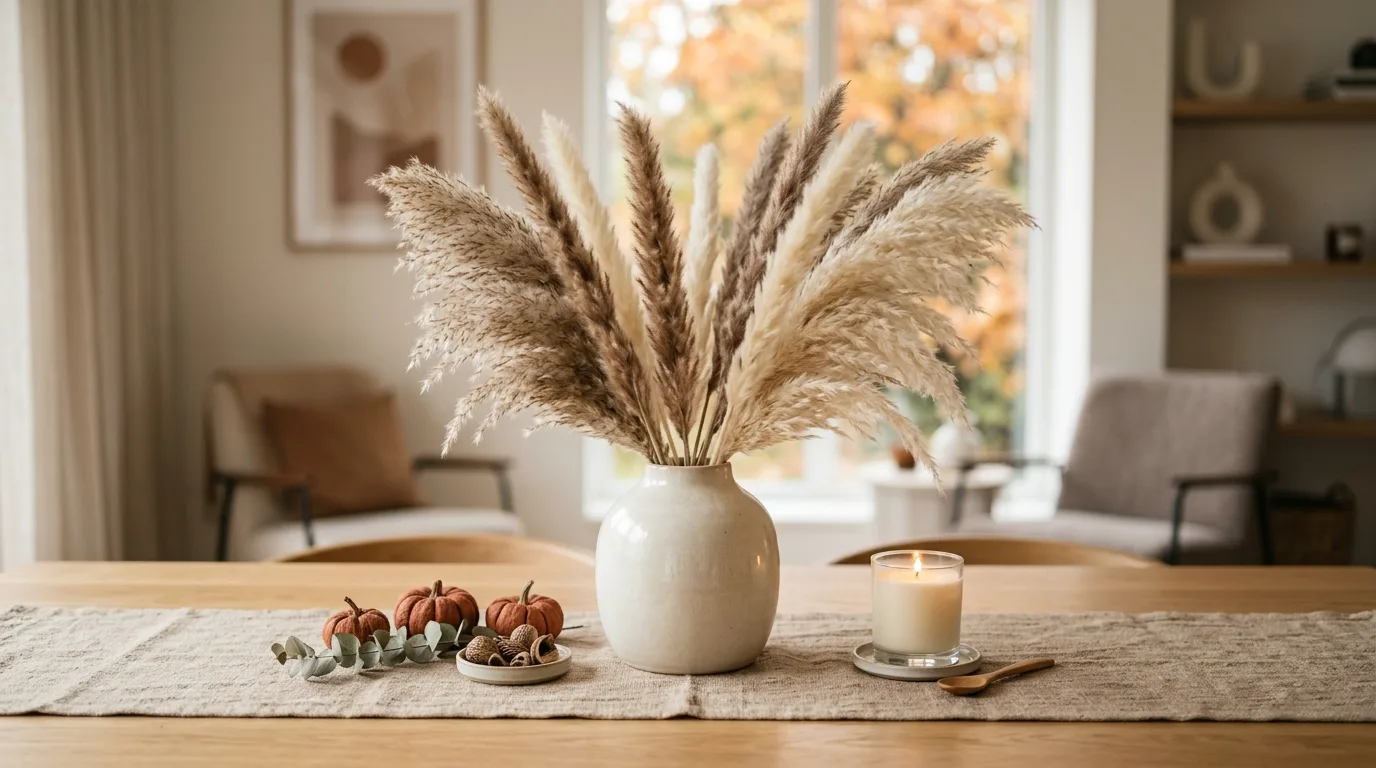 Choose white pumpkins for a softer look for 13 Beautiful Fall Centerpieces for a Stunning Thanksgiving Table