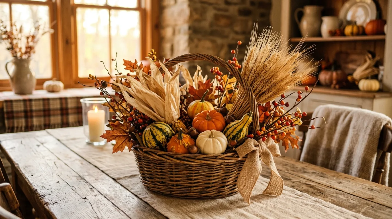 Keep the arrangement low enough to talk across for 13 Beautiful Fall Centerpieces for a Stunning Thanksgiving Table