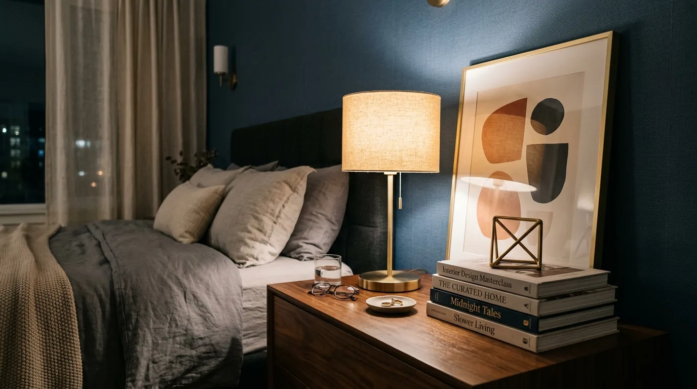 Aim for calm, not perfection for 10 Beautiful Nightstand Decor Ideas for a Polished Bedroom