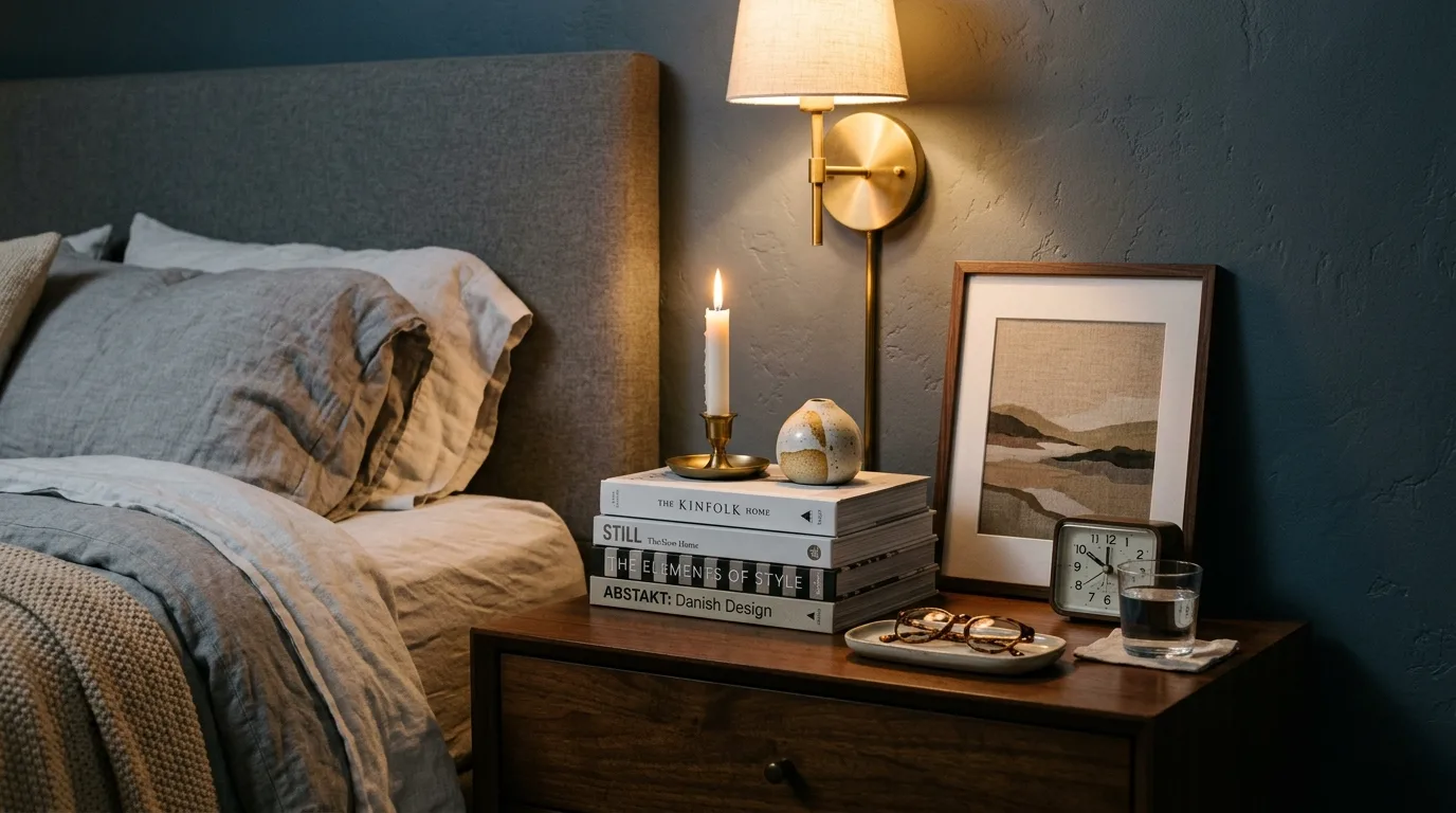Bring in one floral or organic element for 14 Best Nightstand Decor Ideas to Style Like a Designer