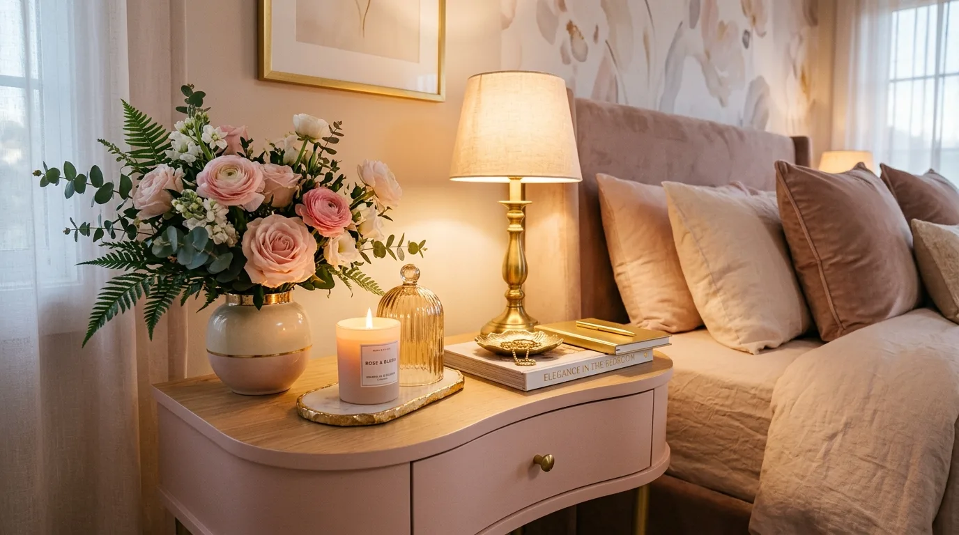 Leave space around key objects for 14 Best Nightstand Decor Ideas to Style Like a Designer