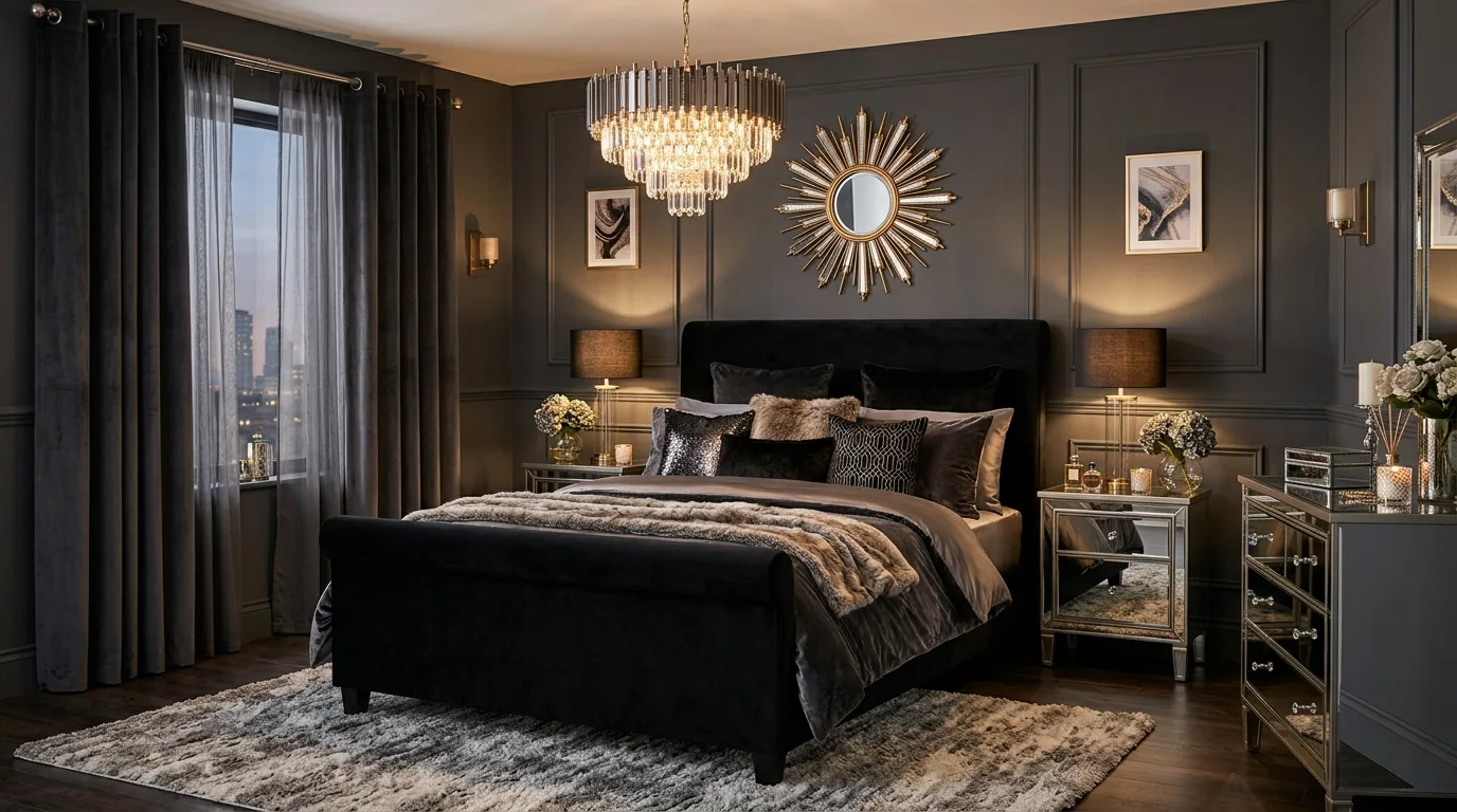 Let the bed stay the focal point for 11 Modern Black Bedframe Bedroom Ideas for a Bold Statement