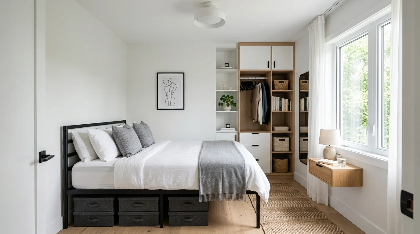 Aim for bold but restful for 11 Modern Black Bedframe Bedroom Ideas for a Bold Statement