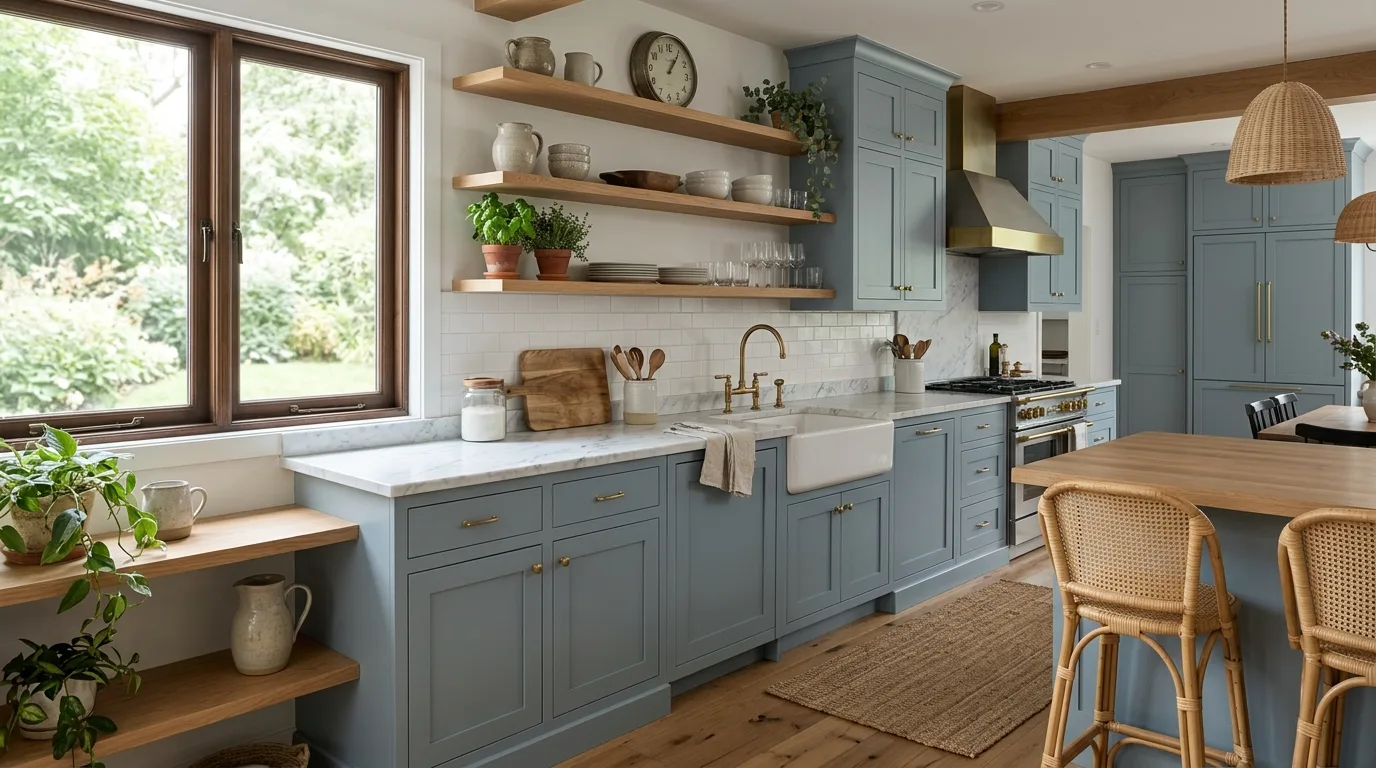 13 Calming Blue Gray Kitchen Cabinets for a Serene Look