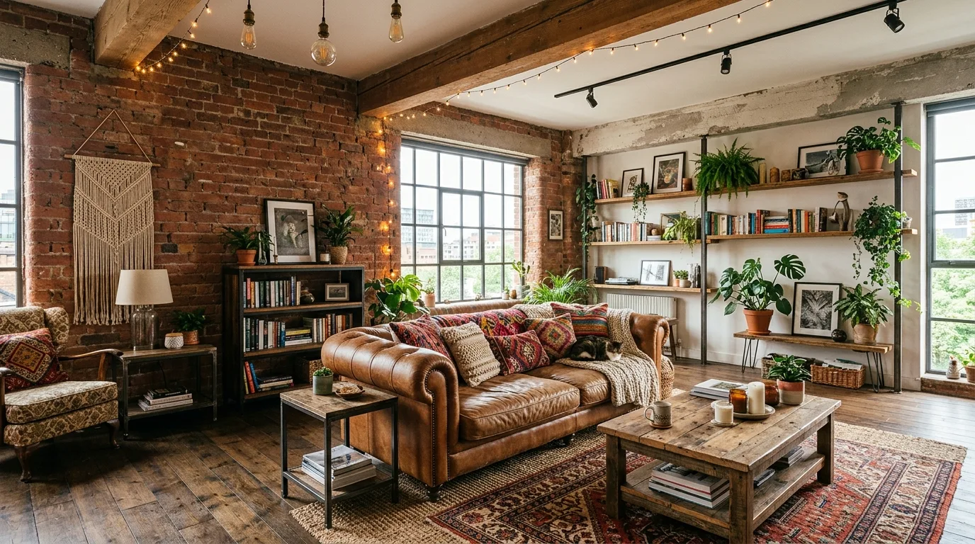14 Trendy Boho Industrial Living Room Ideas for Urban Style