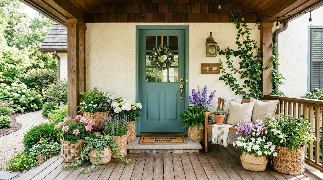 Bring in one soft fabric element for 13 Bright Spring Porch Ideas to Refresh Your Home's Entrance