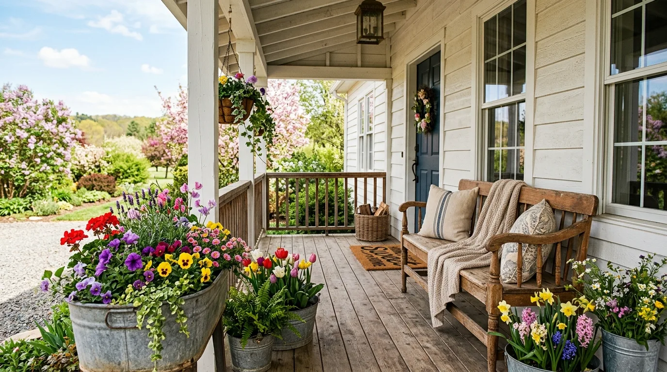 Choose one bright seasonal palette for 13 Bright Spring Porch Ideas to Refresh Your Home's Entrance