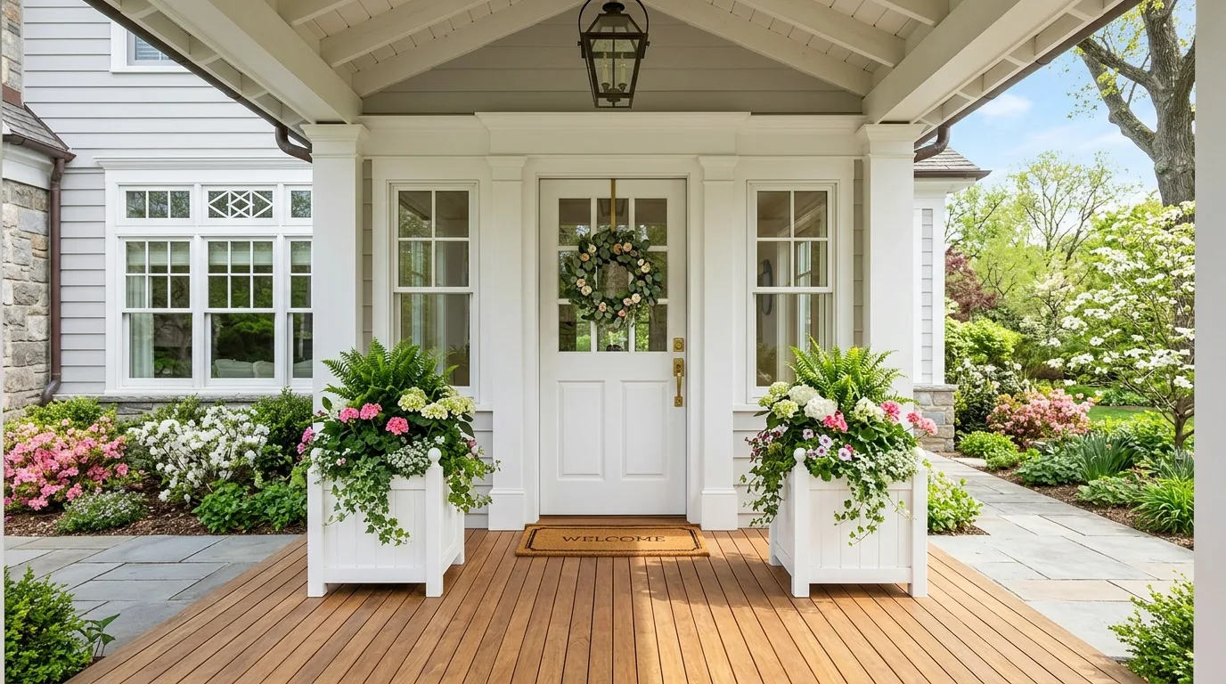 Use a cheerful doormat for 13 Bright Spring Porch Ideas to Refresh Your Home's Entrance