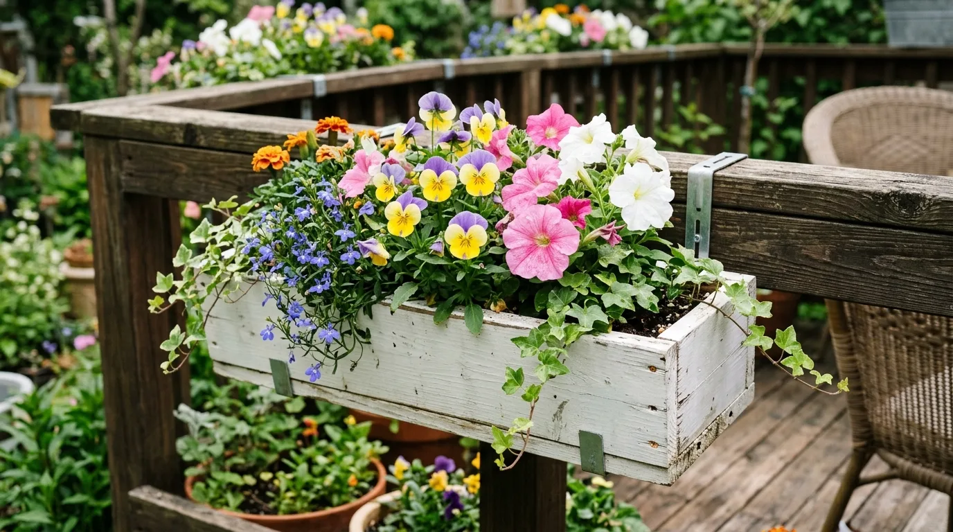 Add flower boxes for instant fullness for 12 Budget DIY Patio Decoration Ideas for Summer Entertaining