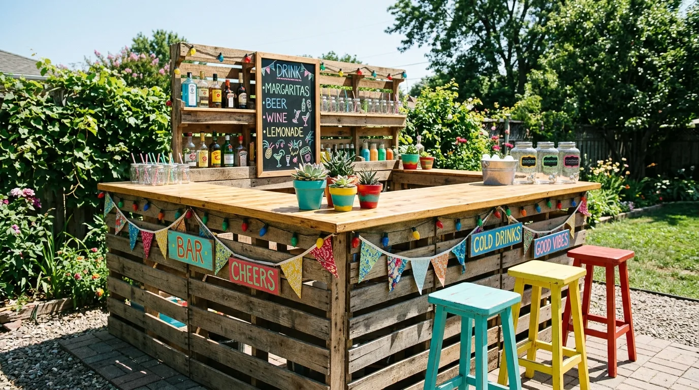 Use old bottles as candle holders for 12 Budget DIY Patio Decoration Ideas for Summer Entertaining