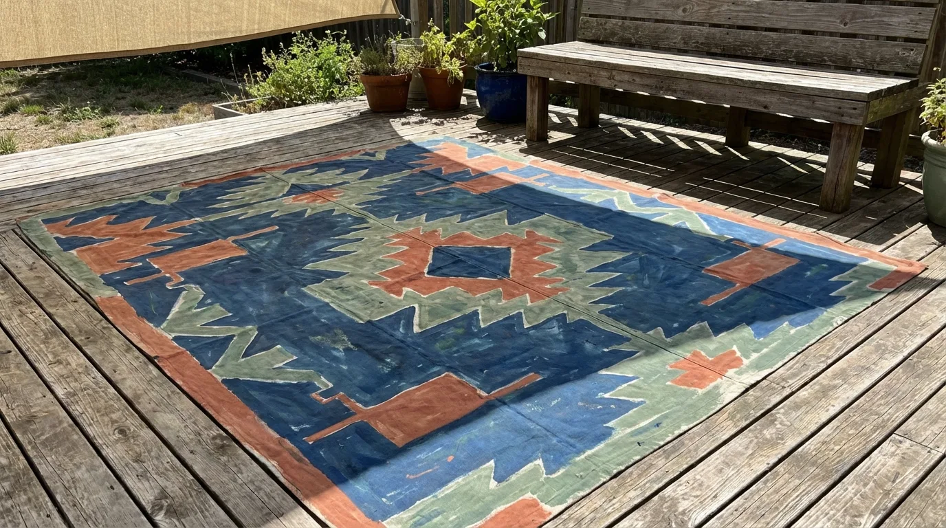 Try a DIY outdoor rug for 12 Budget DIY Patio Decoration Ideas for Summer Entertaining