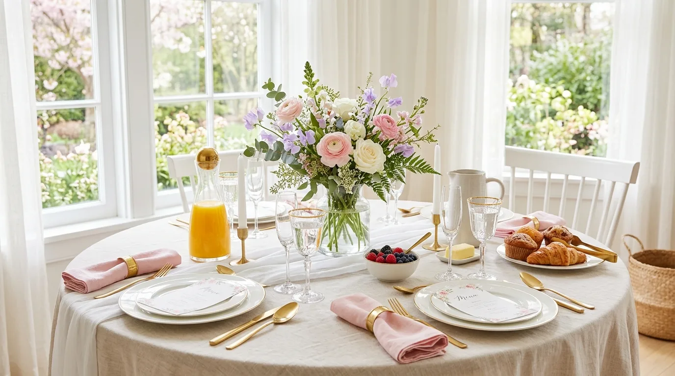 Use woven baskets for texture for 11 Charming Easter Decor Ideas for a Beautiful Spring Brunch