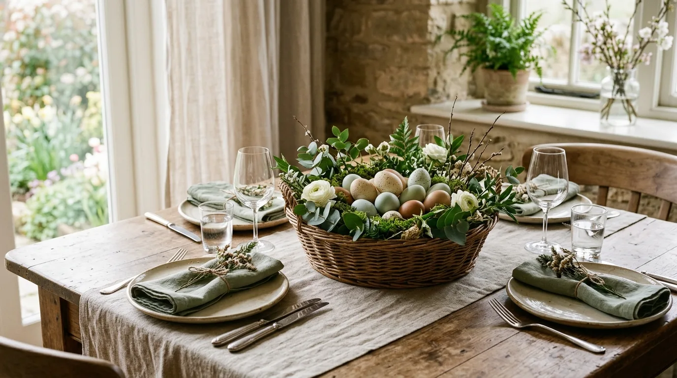 Style a tiered tray nearby for 11 Charming Easter Decor Ideas for a Beautiful Spring Brunch
