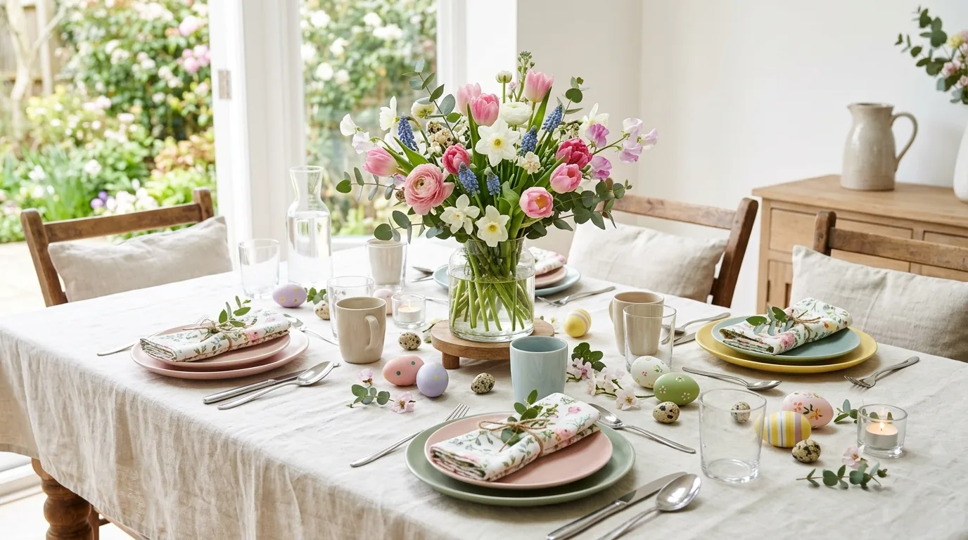 Bring in tulips or fresh florals for 13 Cheerful Easter Decor Ideas for a Hoppy Spring Home