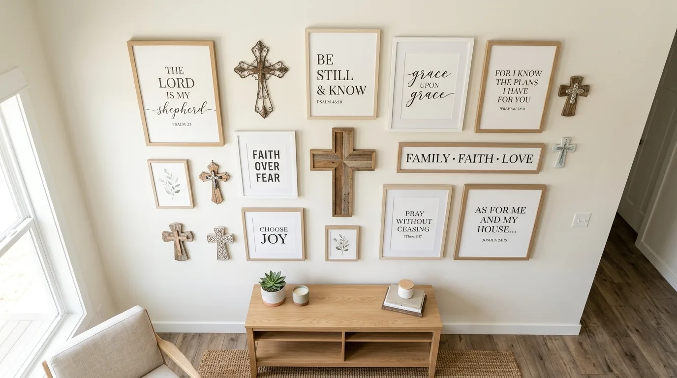 Keep the symbols meaningful, not cluttered for 13 Inspiring Christian Home Decor Ideas for Faith-Filled Spaces