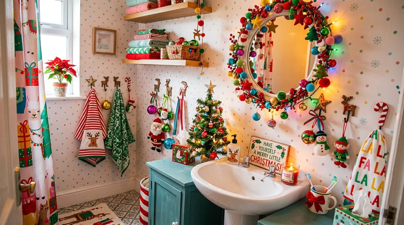 Bring in a little sparkle for 11 Unexpected Christmas Bathroom Decor Ideas for Guests
