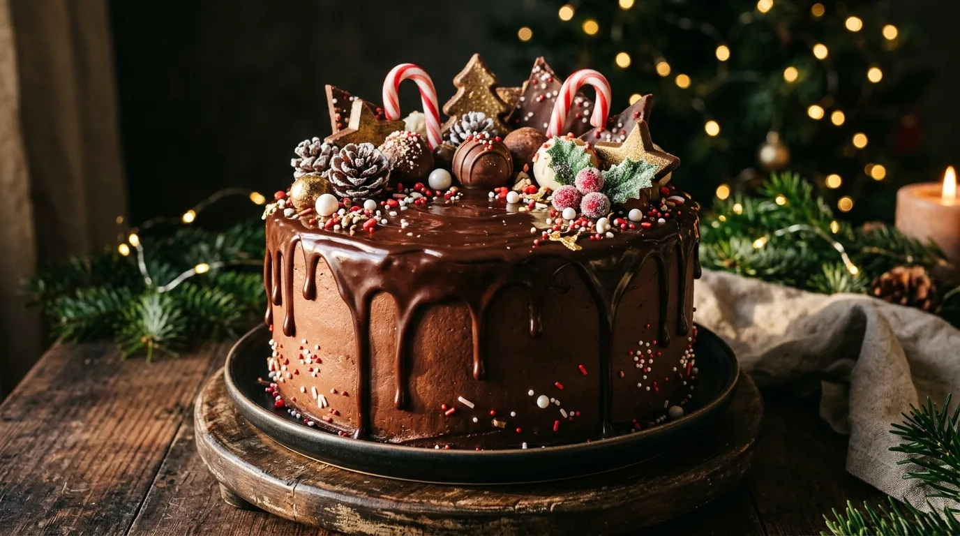 Use gold or metallic accents sparingly for 13 Showstopping Christmas Cake Ideas for the Holidays