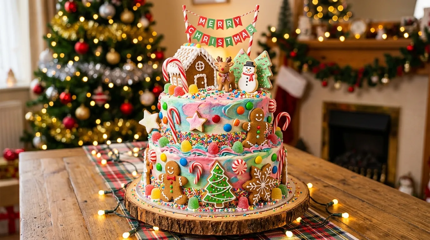 Add sugared cranberries for sparkle for 13 Showstopping Christmas Cake Ideas for the Holidays