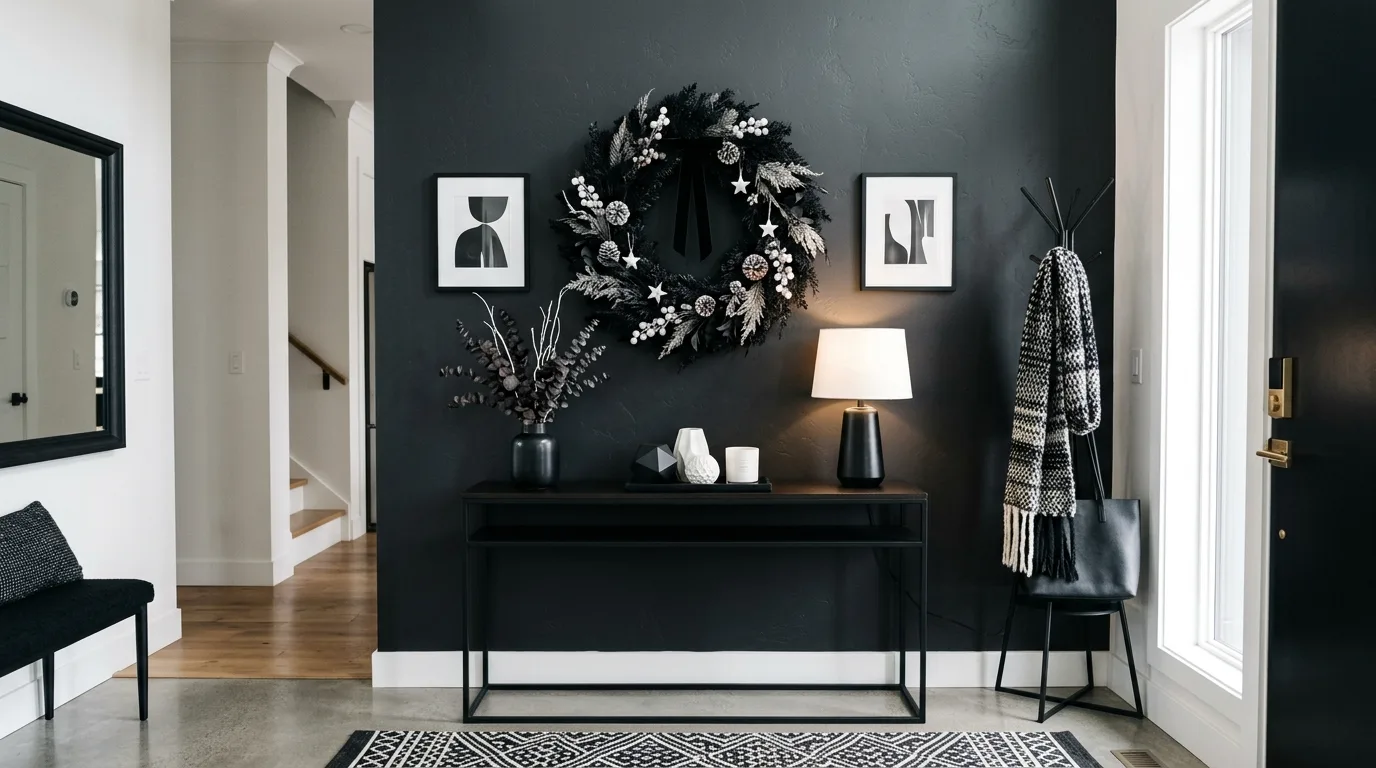 Add one scent moment for 14 Festive Christmas Entryway Decor Ideas for a Grand Welcome