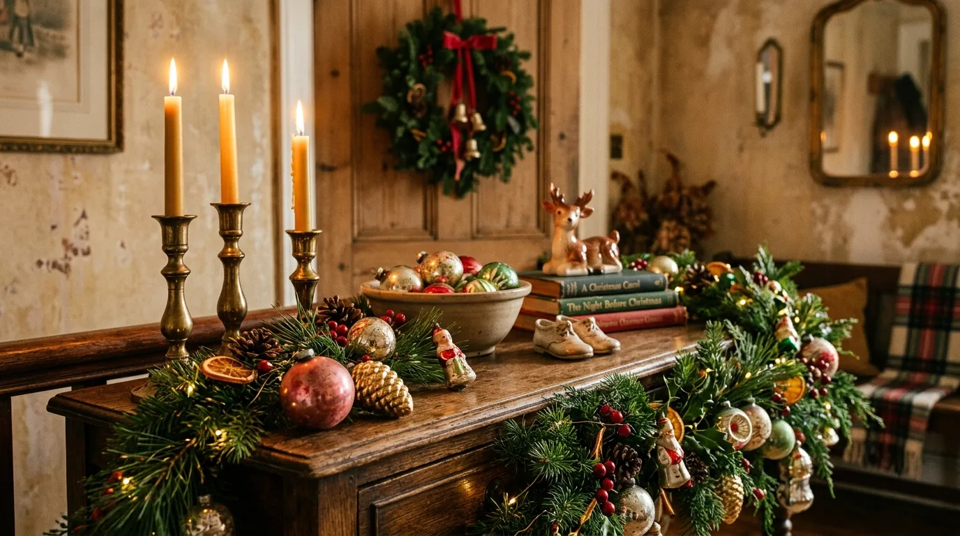 Use bells or ribbon for softness for 14 Festive Christmas Entryway Decor Ideas for a Grand Welcome