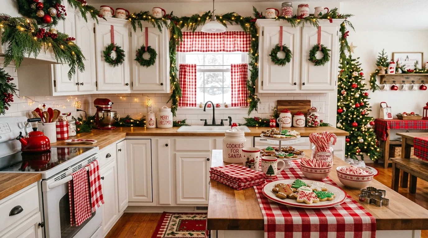 Keep the sink area cheerful for 13 Jolly Christmas Kitchen Decor Ideas for Holiday Cooking