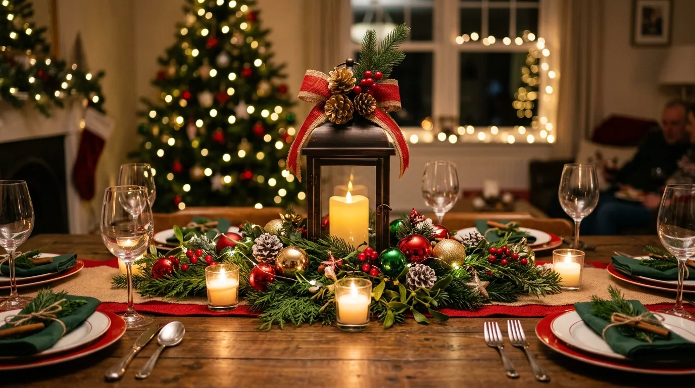 Place ornaments inside for sparkle for 11 Magical Christmas Lantern Decor Ideas for a Warm Glow