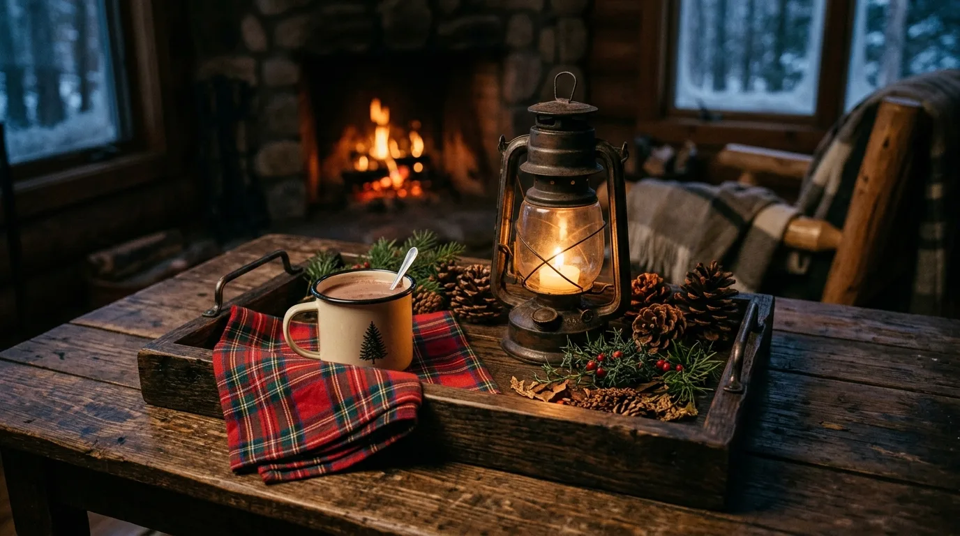 Style one for the coffee table for 12 Simple Christmas Tray Decor Ideas for Easy Holiday Vignettes