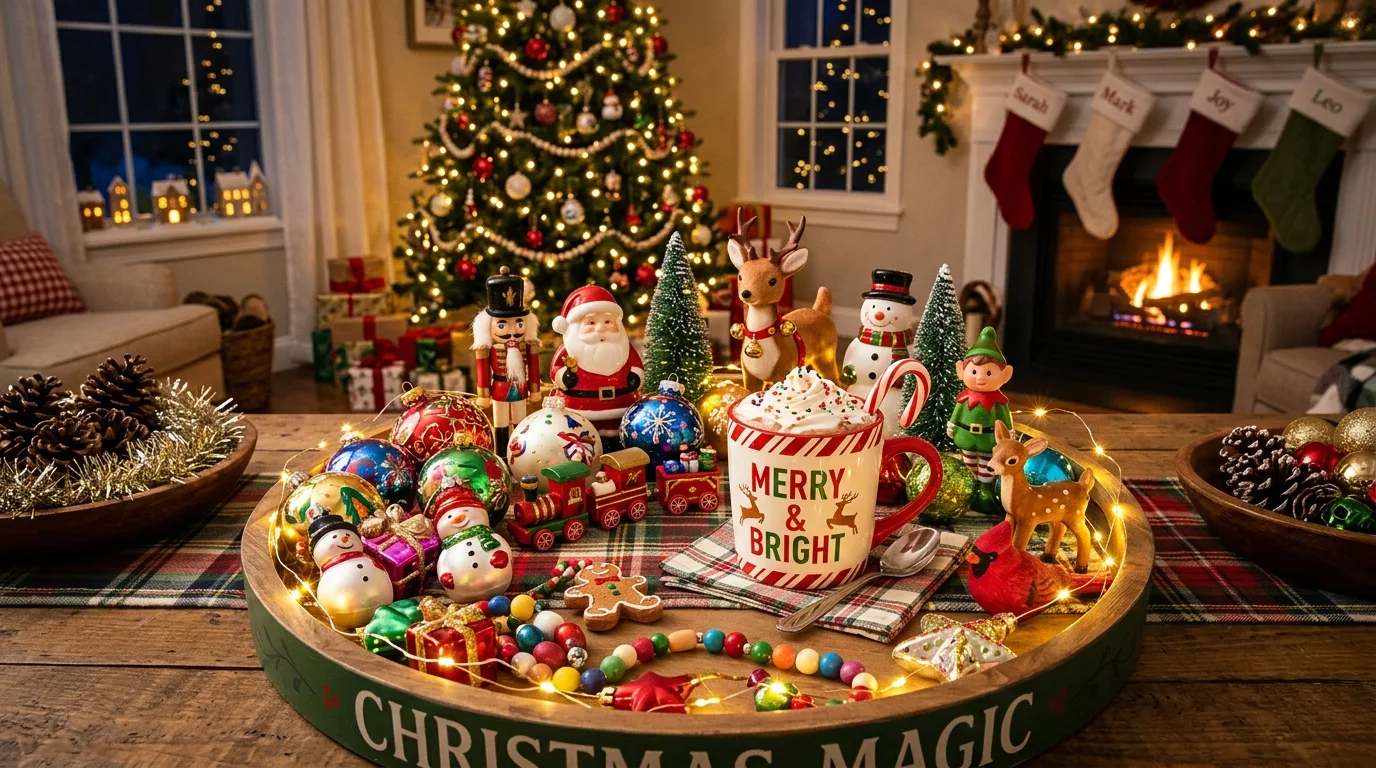 Leave a little open space for 12 Simple Christmas Tray Decor Ideas for Easy Holiday Vignettes