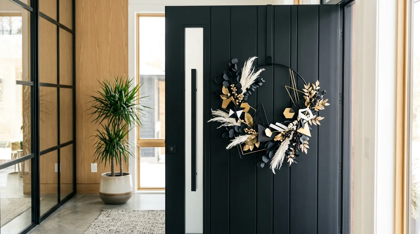 Keep the palette simple for 12 Stunning Christmas Wreath Decor Ideas for Your Front Door