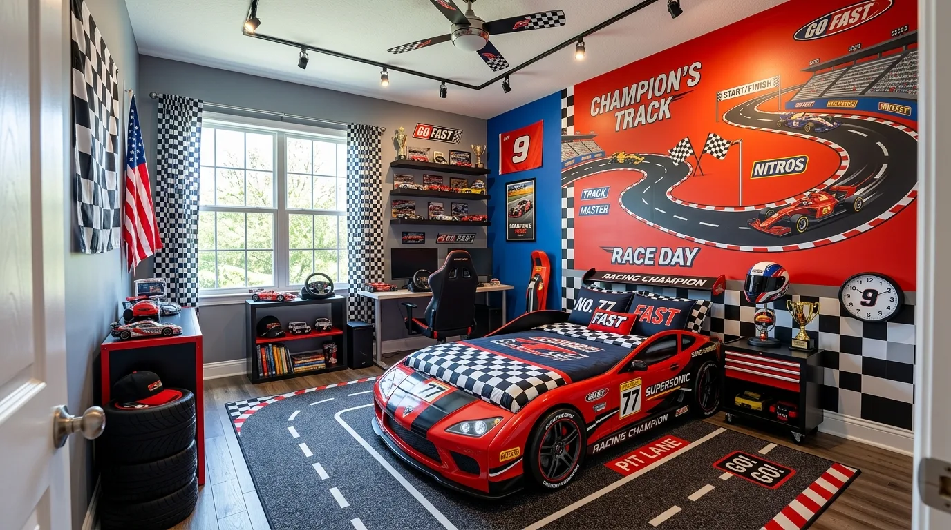 Make room for a play corner for 12 Cool Young Boys Bedroom Ideas for an Adventure Themed Room