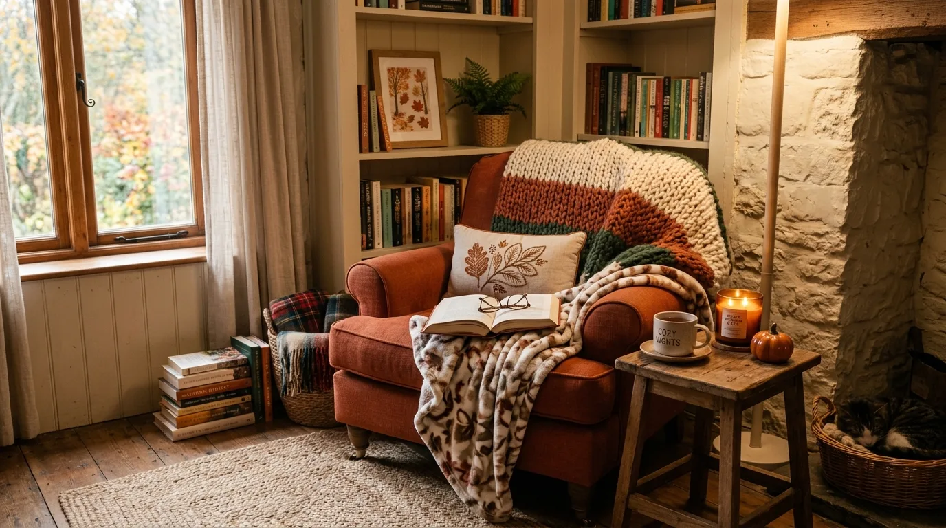Create a cozy reading nook for 11 Cozy Fall Bedroom Ideas for a Warm Autumn Retreat